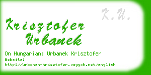 krisztofer urbanek business card